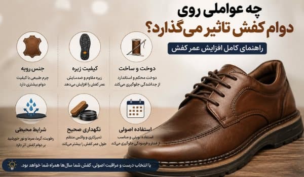 چه عواملی روی دوام کفش تاثیر می‌گذارد؟ راهنمای کامل افزایش عمر کفش و انتخاب ماندگار
